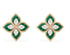 18kt rose gold diamond malachite Princess Flower earrings